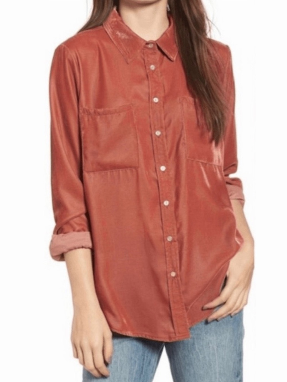 Thread & Supply Velvet Long Sleeve Button Up Shirt